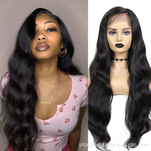 Burgundy color  wave Lace Wig L Part Heat Resist Fiber Soft Long body Wave Hair Wig For Black Women Synthetic Lace Front Wigs